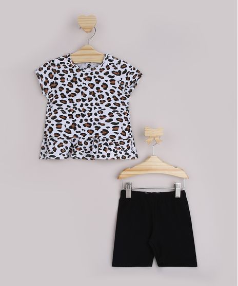 Conjunto-Infantil-Blusa-Off-White-Estampada-de-Animal-Print-Oncinha---Bermuda-Ciclista-Preta-9961323-Preto_1