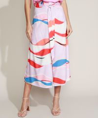 Calca-Feminina-Pantacourt-Cintura-Super-Alta-Transpassada-Estampada-Abstrata-com-Amarracao-Lilas-9961894-Lilas_1