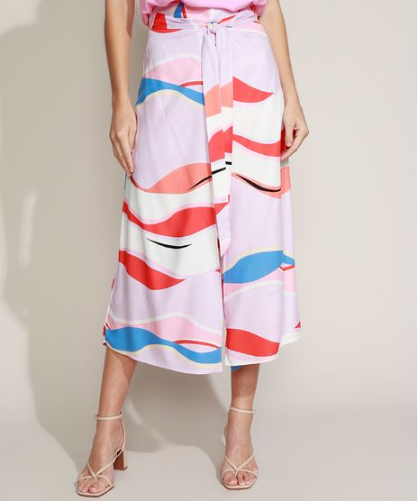 Calca-Feminina-Pantacourt-Cintura-Super-Alta-Transpassada-Estampada-Abstrata-com-Amarracao-Lilas-9961894-Lilas_1