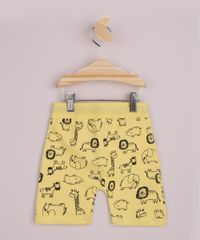 Bermuda-de-Moletom-Infantil-Estampada-Animais-da-Savana-Cos-Canelado-com-Cordao-Amarelo-9964184-Amarelo_2
