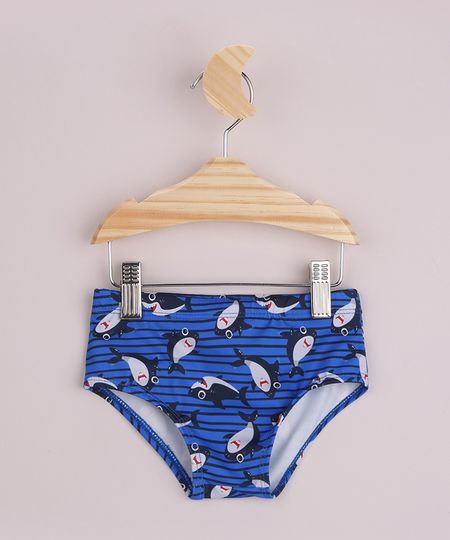 Sunga-Infantil-Slip-Estampada-de-Tubaroes-Azul-9964844-Azul_1