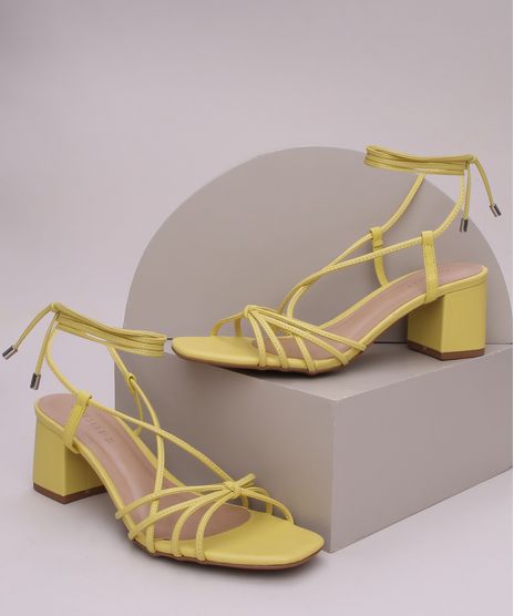 Sandalia-Feminina-Salto-Medio-Grosso-Tiras-Finas-para-Amarrar-Amarelo-9965104-Amarelo_1