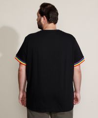 Camiseta-Masculina-Plus-Size-Pride-Mickey-Mouse-Arco-Iris-Manga-Curta-Gola-Careca-Preta-9964943-Preto_2