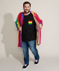 Camiseta-Masculina-Plus-Size-Pride-com-Bolso-Listrado-Arco-Iris-Manga-Curta-Gola-Careca-Preta-9966234-Preto_3
