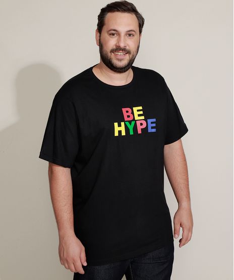 Camiseta-Masculina-Plus-Size-Pride--Be-Hype--Manga-Curta-Gola-Careca-Preta-9968680-Preto_1