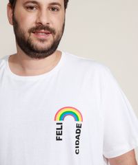 Camiseta-Masculina-Plus-Size-Pride--Felicidade--Arco-Iris-Manga-Curta-Gola-Careca-Branca-9968681-Branco_4