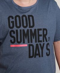 Camiseta-Masculina-Plus-Size--Good-Summer-Days--Manga-Curta-Gola-Careca-Azul-9969051-Azul_4