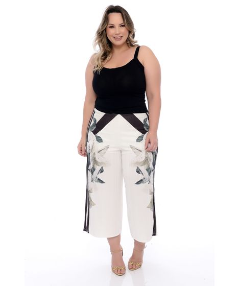 calça pantacourt branca