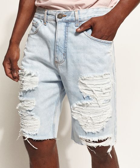 bermuda jeans masculina leader