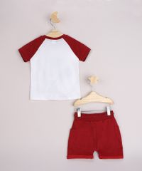 Conjunto-Infantil-Mickey-Camiseta-Raglan-Manga-Curta-Off-White---Short-com-Bolsos-Vermelho---Babador-Estampado-Off-White-9956274-Off_White_2