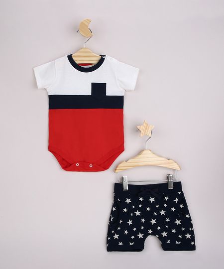 Conjunto-Infantil-Body-Listrado-com-Bolso-Manga-Curta-Vermelho---Bermuda-Estampado-de-Estrelas-Vermelho-9951498-Vermelho_1