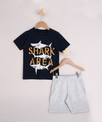 Conjunto-Infantil-Camiseta--Shark-Area--Manga-Curta-Azul-Marinho---Bermuda-Cinza-Mescla-Claro-9954599-Cinza_Mescla_Claro_1