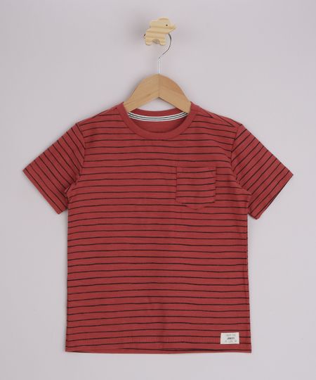 Camiseta-Infantil-Listrado-com-Bolso-Manga-Curta-Laranja-9969170-Laranja_1