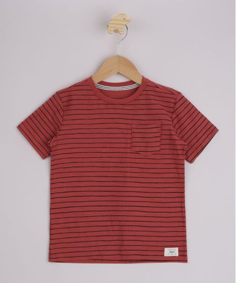 Camiseta-Infantil-Listrado-com-Bolso-Manga-Curta-Laranja-9969170-Laranja_1