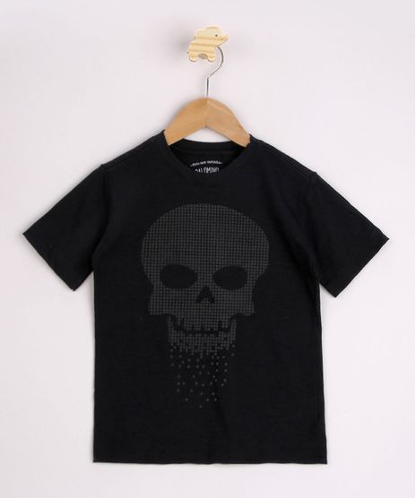 Camiseta-Infantil-Caveira-com-Relevo-Manga-Curta-Preta-9955486-Preto_1