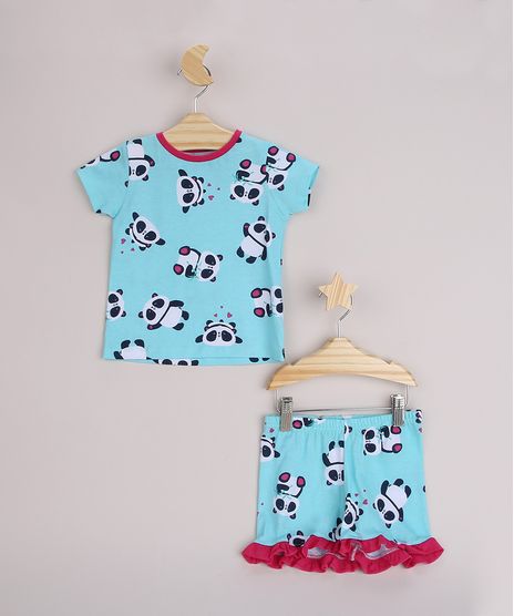 Pijama-Infantil-Estampado-com-Pandas-com-Babado-Manga-Curta-Azul-Claro-9956709-Azul_Claro_1