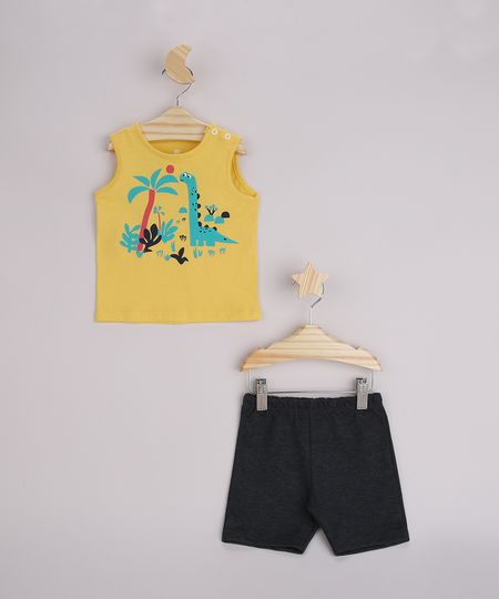 Conjunto-Infantil-Regata-Dinossauros-Amarela---Bermuda-Cinza-Mescla-Escuro-9958292-Cinza_Mescla_Escuro_1