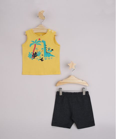 Conjunto-Infantil-Regata-Dinossauros-Amarela---Bermuda-Cinza-Mescla-Escuro-9958292-Cinza_Mescla_Escuro_1