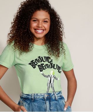 T-Shirt-Feminina-Mindset-Beetlejuice-Manga-Curta-Decote-Redondo-Verde-9818423-Verde_1