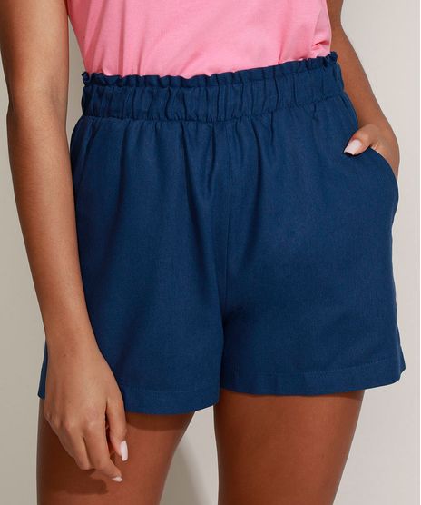 Short-Feminino-Mindset-Cintura-Alta-com-Linho-e-Bolsos-Azul-Marinho-9971865-Azul_Marinho_1