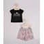 Conjunto-Infantil-Princesas-de-Blusa--We-Are-Courageous--Manga-Curta-Preta---Short-Estampado-Rosa-9962508-Rosa_1
