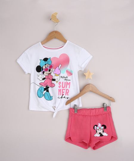 Conjunto-Infantil-Minnie-de-Blusa-com-No-Manga-Curta-Off-White---Short-Running-Rosa-9957202-Rosa_1