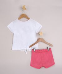 Conjunto-Infantil-Minnie-de-Blusa-com-No-Manga-Curta-Off-White---Short-Running-Rosa-9957202-Rosa_3