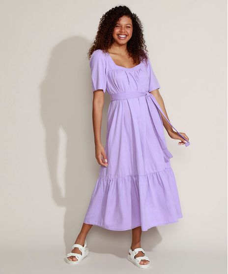 Vestido-Feminino-Mindset-Midi-com-Recortes-e-Faixa-para-Amarrar-Manga-Curta-Lilas-9958200-Lilas_1