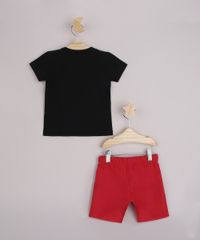 Conjunto-Infantil-Camiseta-Mickey-Manga-Curta-Preta---Bermuda-Vermelho-9963482-Vermelho_3