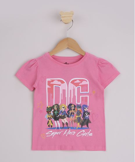 Blusa-Infantil-DC-Super-Hero-Girls-Manga-Curta-Pink-9965821-Pink_1