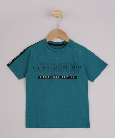 Camiseta-Infantil--Be-Always-Uncomplicated--com-Faixa-no-Ombro-Estampada-Manga-Curta-Verde-Escuro-9955387-Verde_Escuro_1