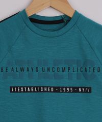 Camiseta-Infantil--Be-Always-Uncomplicated--com-Faixa-no-Ombro-Estampada-Manga-Curta-Verde-Escuro-9955387-Verde_Escuro_2