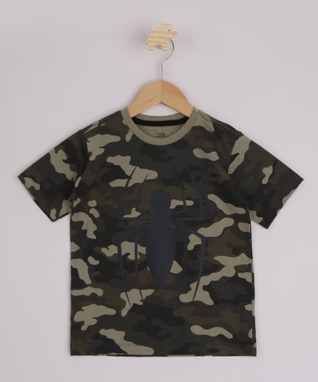 Camiseta-Infantil-Homem-Aranha-Estampada-Camuflado-Manga-Curta-Verde-Militar-9967034-Verde_Militar_1
