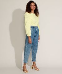Blusa-Feminina-Mindset-Estampada-Xadrez-Vichy-com-Abertura-e-Amarracao-Manga-Bufante-Decote-Redondo-Amarela-9970606-Amarelo_3