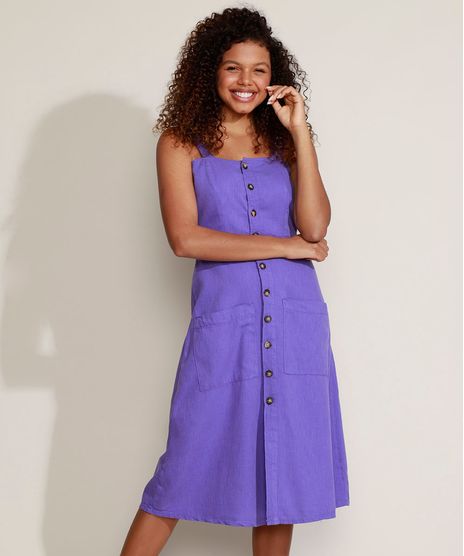 Vestido-Feminino-Mindset-Midi-com-Botoes-e-Bolsos-Alca-Larga-Roxo-9971864-Roxo_1