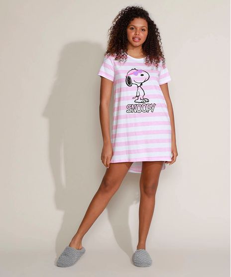 Camisola-Feminina-Snoopy-Listrada-Manga-Curta-Branca-9958296-Branco_1