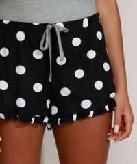 Pijama-Feminino-Gatinho-com-Estampa-de-Poa-e-Babado-Manga-Curta-Cinza-Mescla-9960688-Cinza_Mescla_5