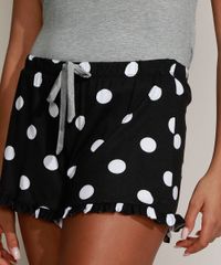 Pijama-Feminino-Gatinho-com-Estampa-de-Poa-e-Babado-Manga-Curta-Cinza-Mescla-9960688-Cinza_Mescla_7