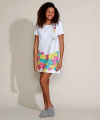 Camisola-Feminina-Homer-Simpson-e-Donuts-com-Bolso-Manga-Curta-Branca-9960682-Branco_3