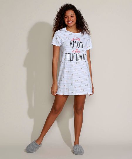 Camisola-Feminina-Listrada-com-Cactos-Manga-Curta-Branca-9961013-Branco_1 Camisola-Feminina-Listrada-com-Cactos-Manga-Curta-Branca-9961013-Branco_1