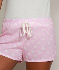 Pijama-Feminino-com-Estampa-de-Margaridas-e-Bolso-Manga-Curta-Off-White-9960687-Off_White_5