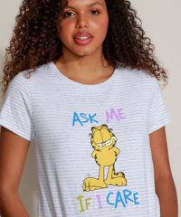 Pijama-Feminino-Garfield-Listrado-Manga-Curta-Cinza-Mescla-9957570-Cinza_Mescla_2