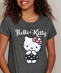 Pijama-Feminino-Hello-Kitty-com-Glitter-e-Estampa-de-Poa-Manga-Curta-Cinza-Mescla-Escuro-9957571-Cinza_Mescla_Escuro_2