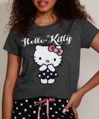 Pijama-Feminino-Hello-Kitty-com-Glitter-e-Estampa-de-Poa-Manga-Curta-Cinza-Mescla-Escuro-9957571-Cinza_Mescla_Escuro_5