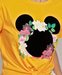 Blusa-Feminina-Cropped-Mickey-Mouse-Flocada-com-No-Manga-Curta-Decote-Redondo-Mostarda-9957415-Mostarda_2