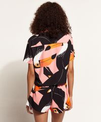 Camisa-Feminina-Cropped-Estampada-de-Tucanos-Manga-Curta-Multicor-9957557-Multicor_2