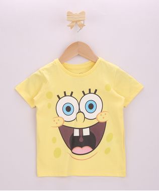 Camiseta-Infantil-Bob-Esponja-Manga-Curta-Amarela-9962998-Amarelo_1