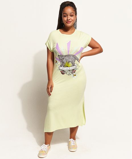 Vestido-Muscle-Dress-Feminino-Midi-Onca-com-Fendas-Manga-Curta-Verde-Claro-9970224-Verde_Claro_1