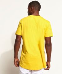 Camiseta-Masculina-Longa--Urban--com-Relevo-Manga-Curta-Gola-Careca-Amarela-9957589-Amarelo_2