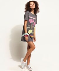 Vestido-Feminino-Curto--Viva-a-Bahia--Manga-Curta-Chumbo-9971383-Chumbo_1